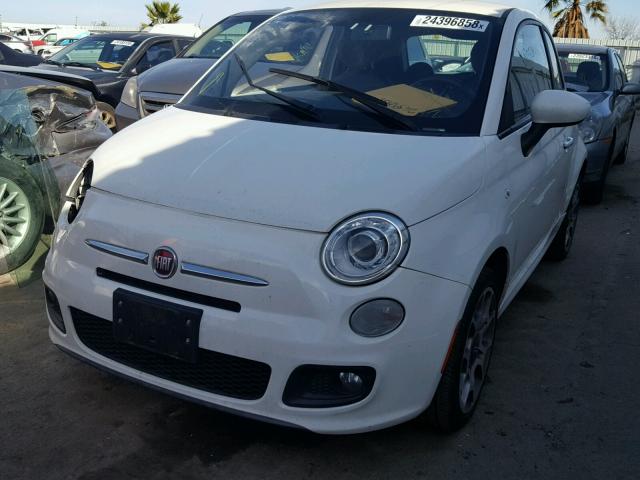 3C3CFFBR9DT594255 - 2013 FIAT 500 SPORT WHITE photo 2