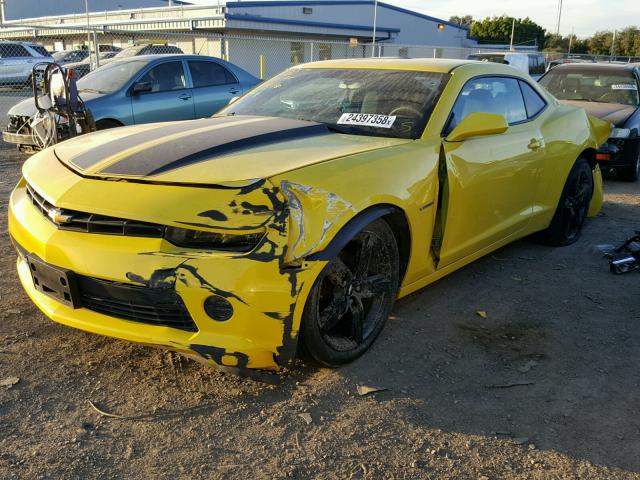 2G1FA1E31F9206998 - 2015 CHEVROLET CAMARO LS YELLOW photo 2