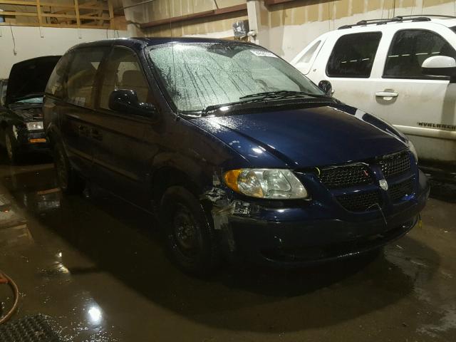 1D4GP25B23B264400 - 2003 DODGE CARAVAN SE BLUE photo 1