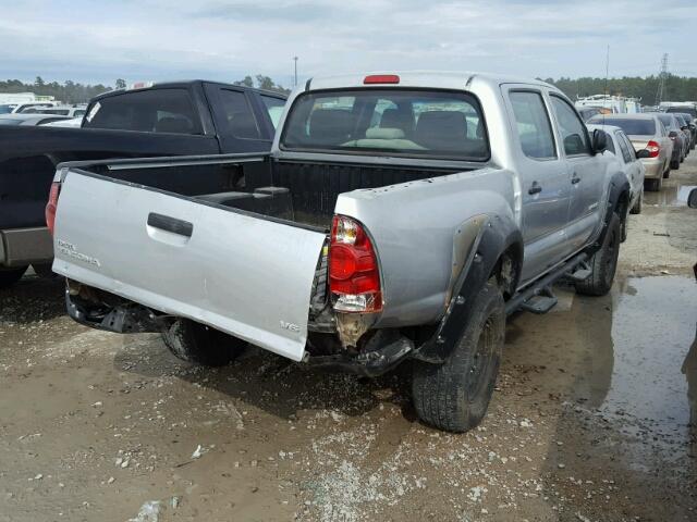 3TMLU42N58M019296 - 2008 TOYOTA TACOMA DOU SILVER photo 4