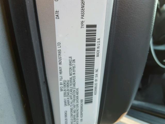 4S3BP626966347499 - 2006 SUBARU LEGACY 2.5 SILVER photo 10