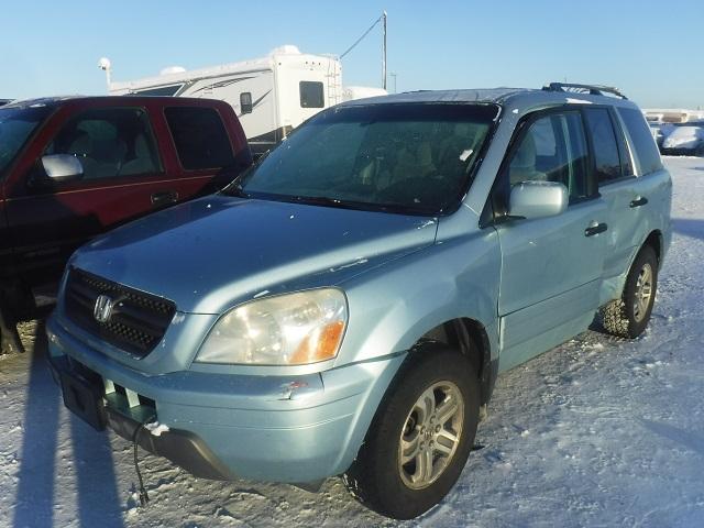 2HKYF18473H620219 - 2003 HONDA PILOT EX BLUE photo 2