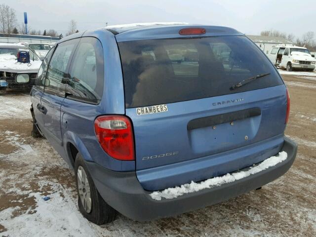 1D4GP25B67B129054 - 2007 DODGE CARAVAN SE BLUE photo 3