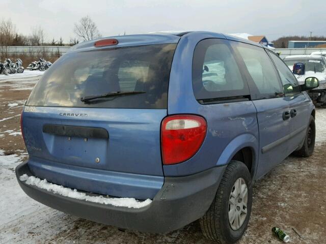 1D4GP25B67B129054 - 2007 DODGE CARAVAN SE BLUE photo 4