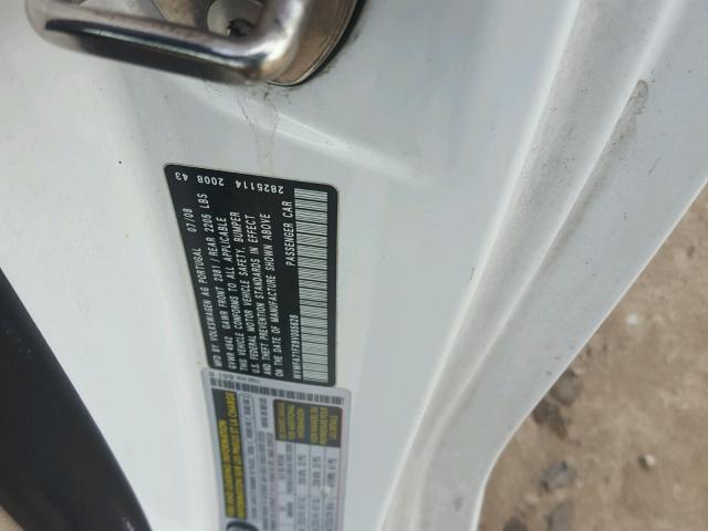 WVWFA71FX9V005628 - 2009 VOLKSWAGEN EOS LUX 白色 照片 10