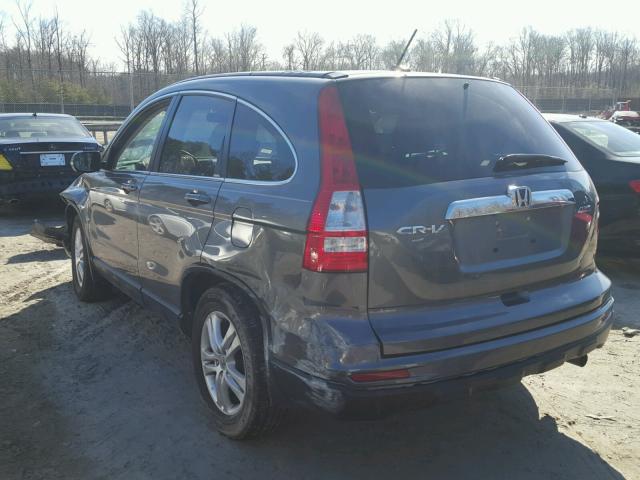 5J6RE4H77AL069408 - 2010 HONDA CR-V EXL GRAY photo 3