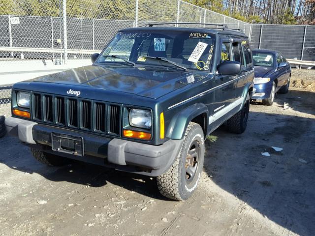 1J4FF48S3YL201871 - 2000 JEEP CHEROKEE S GREEN photo 2