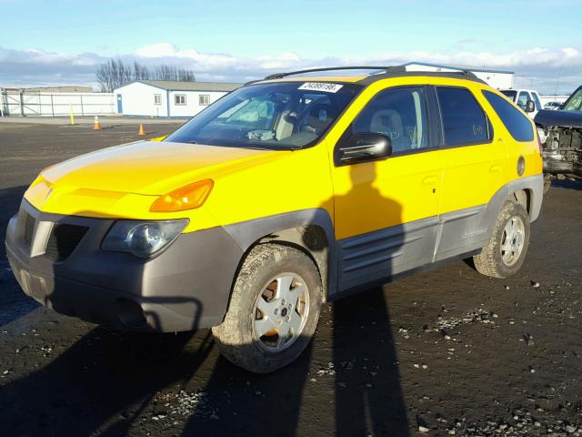 3G7DB03E81S545665 - 2001 PONTIAC AZTEK YELLOW photo 2