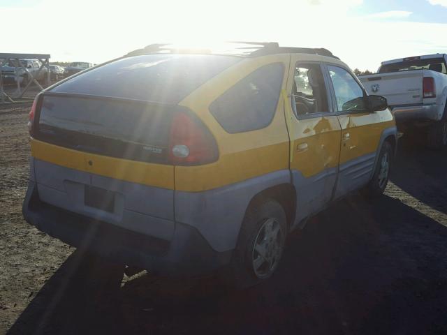 3G7DB03E81S545665 - 2001 PONTIAC AZTEK YELLOW photo 4