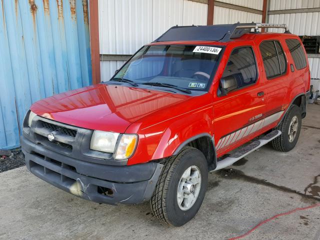 5N1ED28T1YC583589 - 2000 NISSAN XTERRA XE RED photo 2