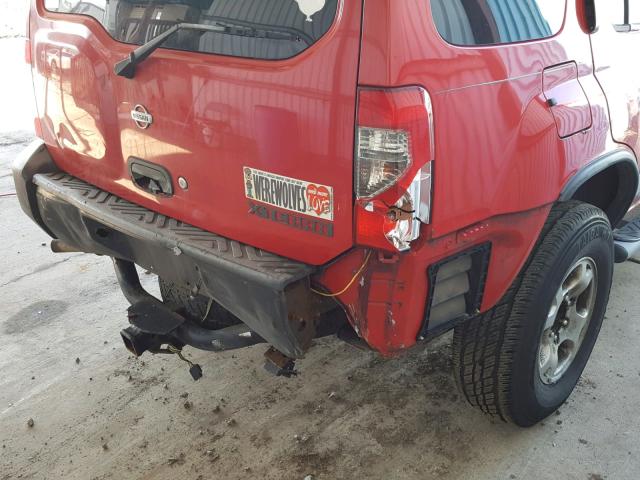 5N1ED28T1YC583589 - 2000 NISSAN XTERRA XE RED photo 9