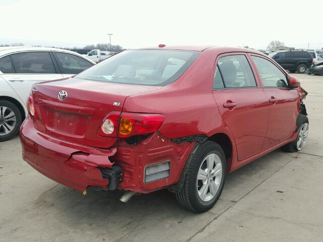 1NXBU4EE2AZ202479 - 2010 TOYOTA COROLLA BA RED photo 4