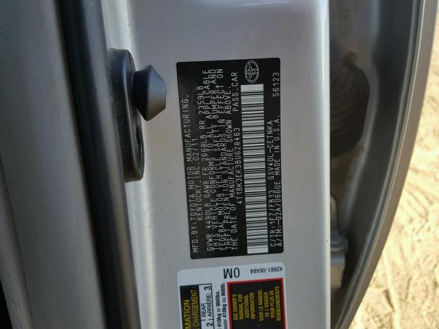 4T1BK3EK3BU628463 - 2011 TOYOTA CAMRY SE SILVER photo 10