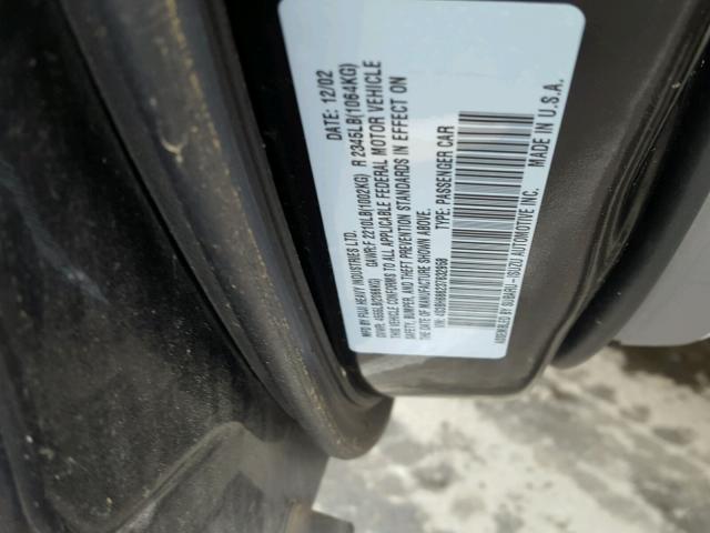 4S3BH686237632958 - 2003 SUBARU LEGACY OUT BLACK photo 10