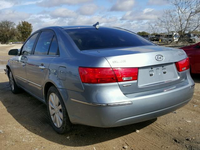 5NPEU46CX9H533704 - 2009 HYUNDAI SONATA SE BLUE photo 3