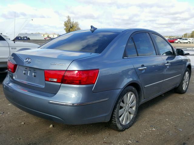 5NPEU46CX9H533704 - 2009 HYUNDAI SONATA SE BLUE photo 4