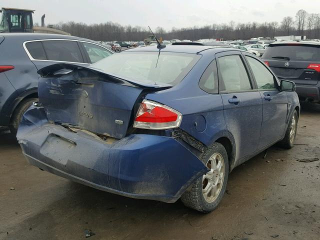 1FAHP35N68W254606 - 2008 FORD FOCUS SE BLUE photo 4