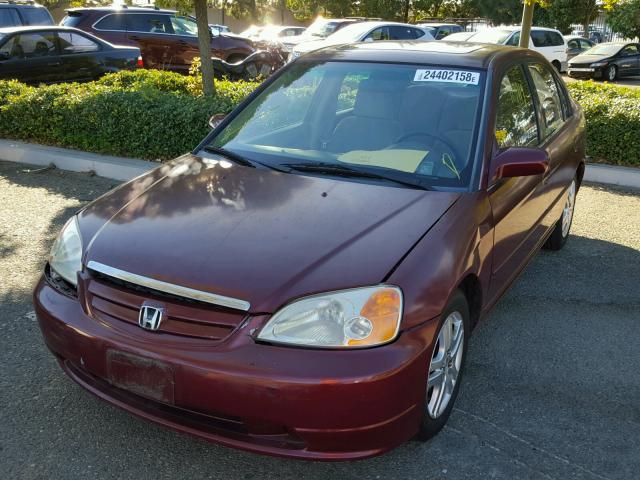 2HGES26842H505919 - 2002 HONDA CIVIC EX 红色 照片 2