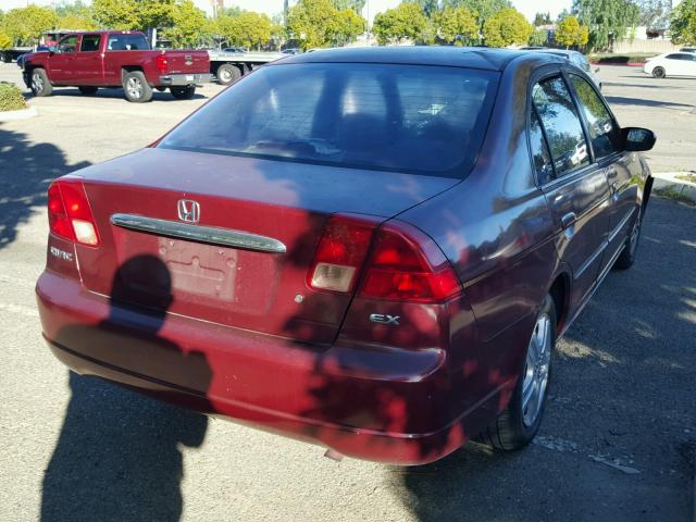 2HGES26842H505919 - 2002 HONDA CIVIC EX RED photo 4