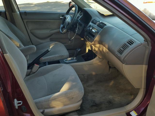 2HGES26842H505919 - 2002 HONDA CIVIC EX 红色 照片 5