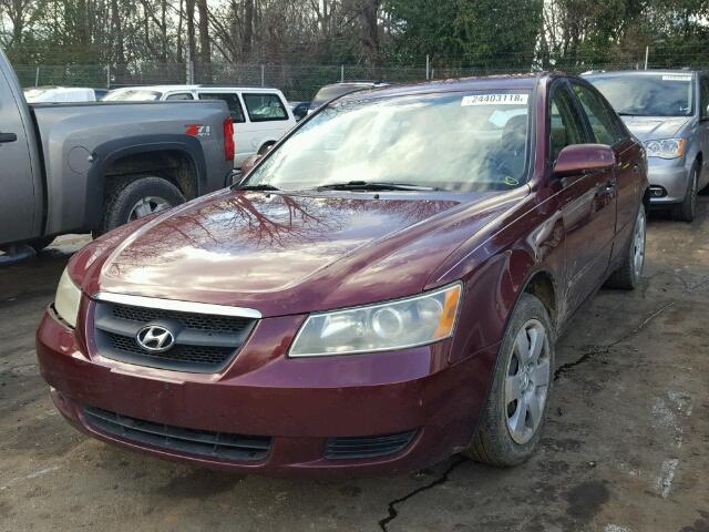 5NPET46C57H278928 - 2007 HYUNDAI SONATA GLS BURGUNDY photo 2