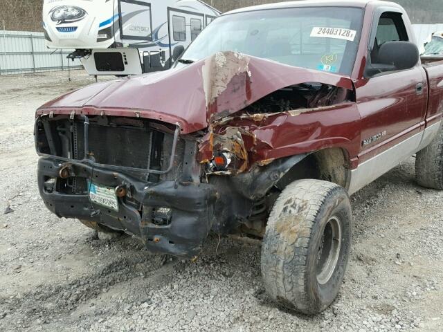 1B7HF16ZXYS576630 - 2000 DODGE RAM 1500 MAROON photo 9