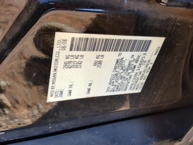 1N4AL21E89C106053 - 2009 NISSAN ALTIMA 2.5 BLACK photo 10