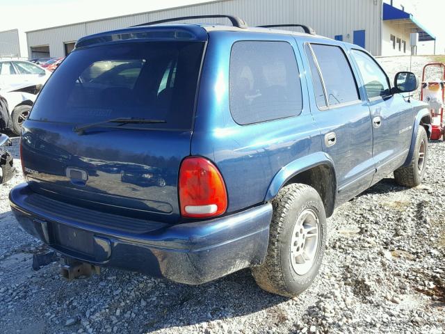 1B4HR28Z3YF126270 - 2000 DODGE DURANGO BLUE photo 4