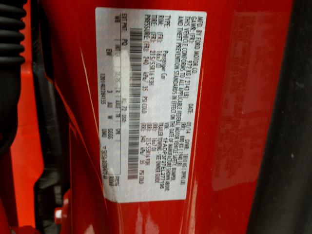 1FADP3F27EL277196 - 2014 FORD FOCUS SE RED photo 10