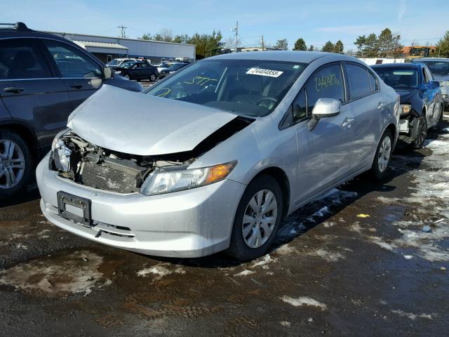 2HGFB2E54CH507120 - 2012 HONDA CIVIC LX SILVER photo 2