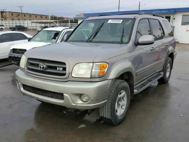 5TDZT34A82S064032 - 2002 TOYOTA SEQUOIA SR GRAY photo 2