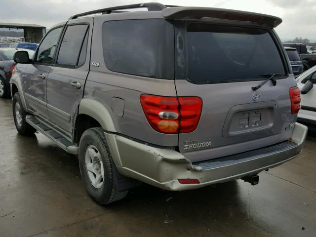 5TDZT34A82S064032 - 2002 TOYOTA SEQUOIA SR GRAY photo 3