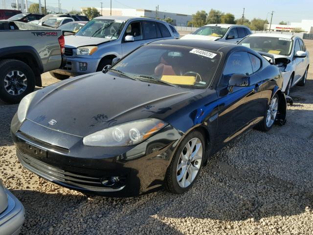 KMHHN66F27U258196 - 2007 HYUNDAI TIBURON GT BLACK photo 2