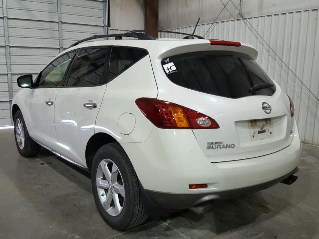 JN8AZ18U79W024219 - 2009 NISSAN MURANO S WHITE photo 3