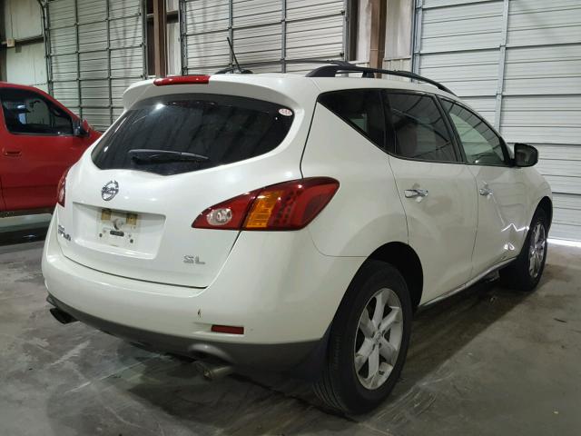 JN8AZ18U79W024219 - 2009 NISSAN MURANO S WHITE photo 4