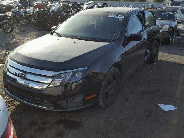 3FAHP0HG4BR128444 - 2011 FORD FUSION SE BLACK photo 2