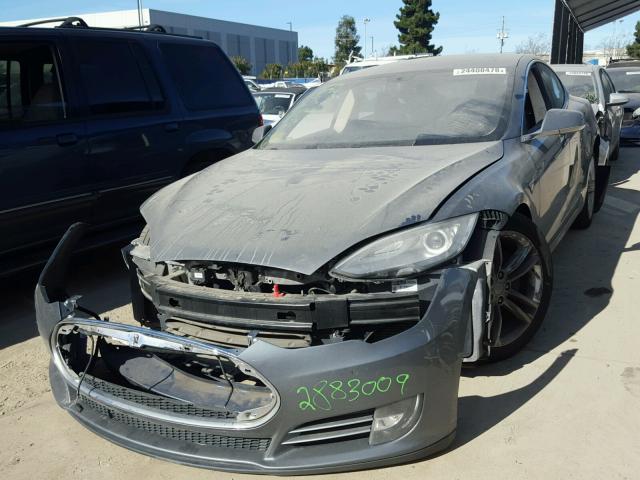 5YJSA1CN3DFP22668 - 2013 TESLA MODEL S GRAY photo 2