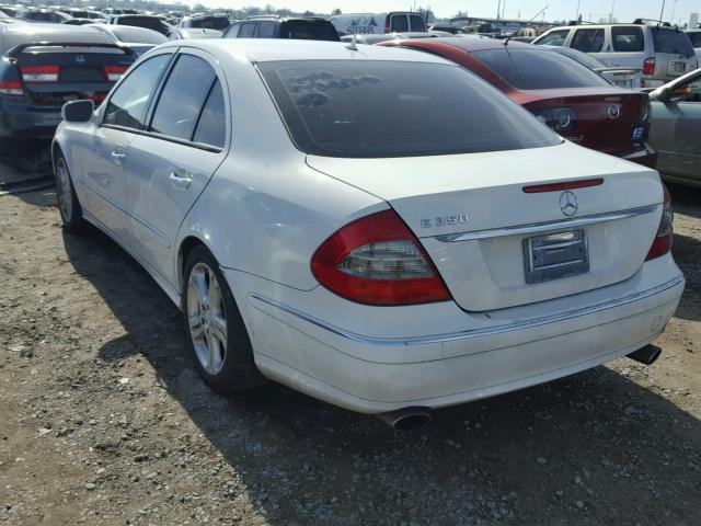 WDBUF56X87B087399 - 2007 MERCEDES-BENZ E 350 WHITE photo 3