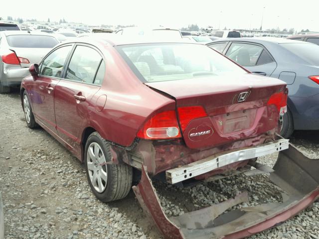 1HGFA16547L135038 - 2007 HONDA CIVIC LX RED photo 3