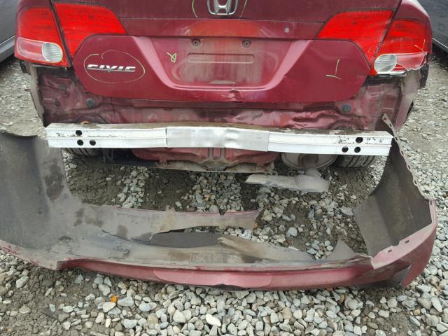 1HGFA16547L135038 - 2007 HONDA CIVIC LX RED photo 9