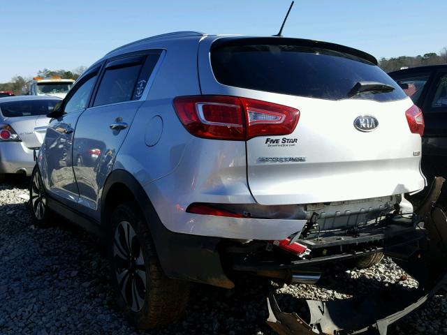 KNDPC3A63B7167523 - 2011 KIA SPORTAGE E SILVER photo 3