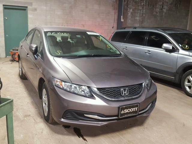 19XFB2F54EE255896 - 2014 HONDA CIVIC LX GRAY photo 1