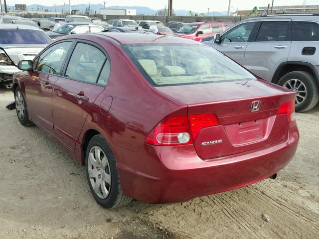 2HGFA16577H510756 - 2007 HONDA CIVIC LX BURGUNDY photo 3