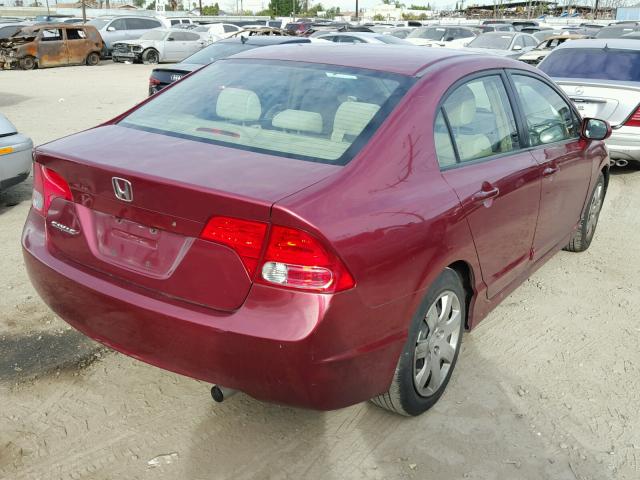 2HGFA16577H510756 - 2007 HONDA CIVIC LX BURGUNDY photo 4