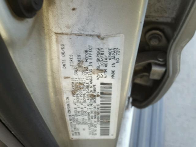 JT3GN86R720254137 - 2002 TOYOTA 4RUNNER SR CREAM photo 10