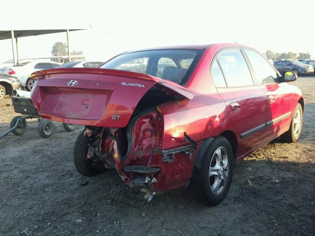 KMHDN46D95U956657 - 2005 HYUNDAI ELANTRA GL RED photo 4