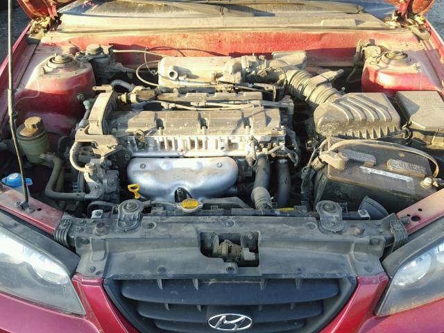 KMHDN46D95U956657 - 2005 HYUNDAI ELANTRA GL RED photo 7