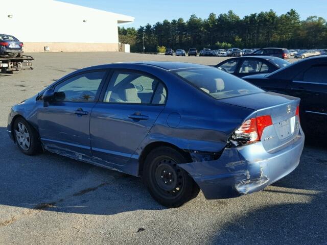 2HGFA16537H513475 - 2007 HONDA CIVIC LX BLUE photo 3