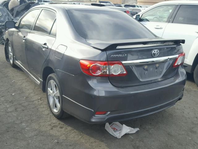 5YFBU4EE5DP223106 - 2013 TOYOTA COROLLA BA GRAY photo 3