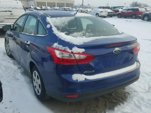 1FAHP3E20CL294003 - 2012 FORD FOCUS S BLUE photo 3